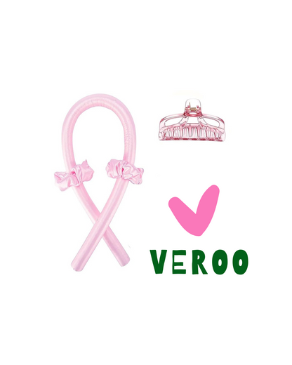 Bigodino Senza Calore per Boccoli Naturali, Heatless Hair Curler per Dormire, per la Maggior Parte Tipi di Capelli, Adatto a Capelli Corti/Medi/Lunghi (Rosa)