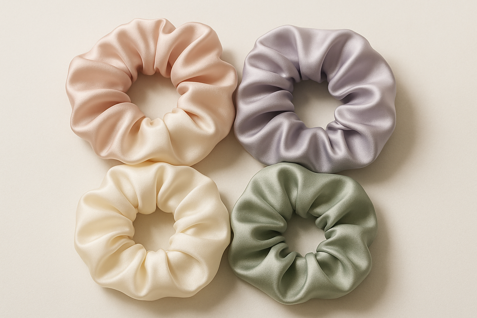 4 scrunchies in seta