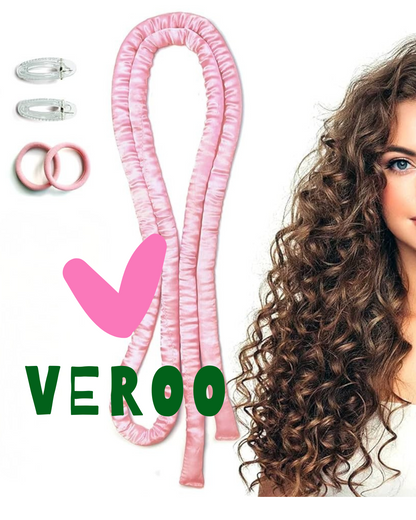 Bigodino Lungo per Boccoli - Fascia Bigodino Capelli Lunghi e Medi - Hair Curler Arricciacapelli Senza Calore con Pinze ed Elastici