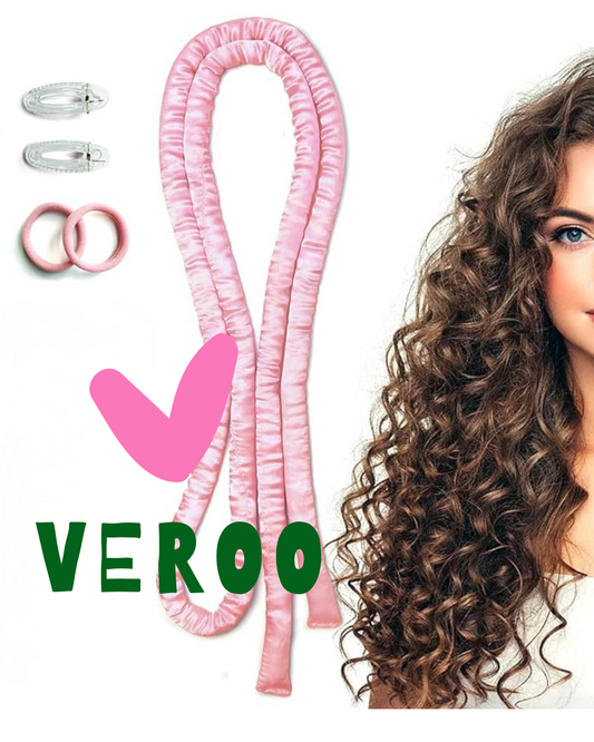 Bigodino Lungo per Boccoli - Fascia Bigodino Capelli Lunghi e Medi - Hair Curler Arricciacapelli Senza Calore con Pinze ed Elastici